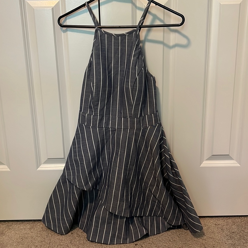 Blue and White Striped Dress